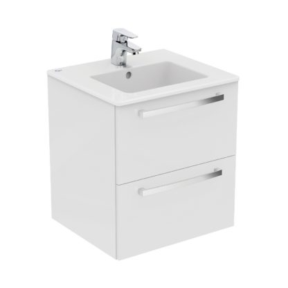 640010b11b58792132f9ba300494777cb9d0168327071178acfa03edbc087e42.jpg An Image of Ideal Standard Tempo 60cm Vanity Unit Pack - Gloss White