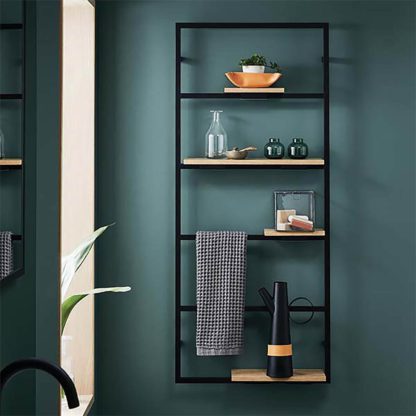 65db98281e52aea888691ed887ac89f2bdb62889c19fc4975734c2c1653dc5b3.jpg An Image of Bathstore Noir Wall Hung Shelf Unit