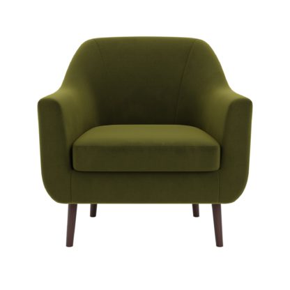 760ddb9d9152722f86a2fb0959e1a1341b2847614c999b599a40f2aab5c04f8a.jpg An Image of Eddie Eco Velvet Tub Chair Olive (Green)