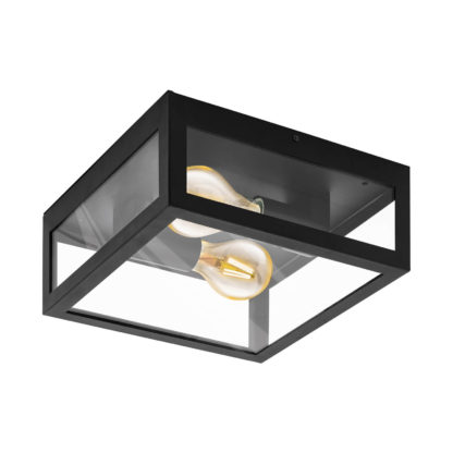 921676722049c456e7efd36e5488a9fe504b2f23c1fcfe651eb693f2cb79cd9f.jpg An Image of Eglo Alamonte 1 Outdoor Wall Light - Black