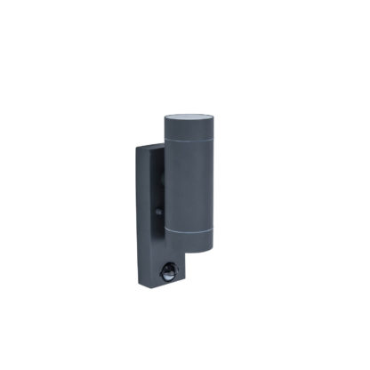 9e5a90ba4b9e277c674254b2eb62e496829cc175a1f8a4556d7dfeb7461bad12.jpg An Image of Lutec Rado Up And Down Outdoor Wall Light With PIR Motion Sensor In Black