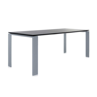 ba5dd81d83c1671f5f177fb703ab9fdfae037eba3c670cff06c88b5744de2c1d.jpg An Image of Kartell Four Dining Table, Black on Aluminium