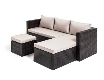 bbe2443790654cc7eaf2ccb3cd7b7ca062368f194e381c2b79157cb1ca379976.jpg An Image of Habitat Mini Corner Sofa Set with Storage - Brown