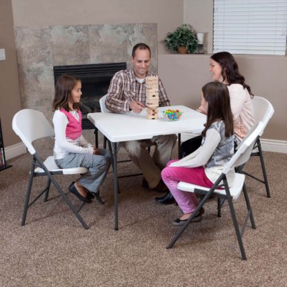 c885fdad4e4dcbdfc3e221d317891d70454b5c7b565a01b3bed2c88f5f9e8f57.jpg An Image of Lifetime 34 Inch Square Fold-In-Half Table