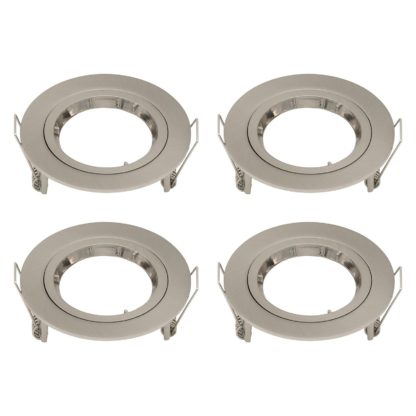 d0793baeefcdb08512e11d6563618fe3aa96362233dbc2a6b368f356176142d4.jpg An Image of GU10 Fixed Downlight 4 Pack - Brushed Nickel