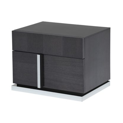 d188eb083b3c7939a84279a61ebca3611ec8b916c7543fbb40af72262342be45.jpg An Image of Borgia 2 Drawer Night Stand (Right Hand), Grey High Gloss