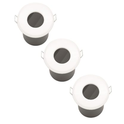 d58f427b3dab71fd93232eb60e09501b739e235126988af209420b260b8f831a.jpg An Image of Fixed Fire Rated IP65 Pack 3 Downlights - White Finish