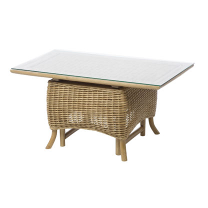 dbc0e60f1e3c86c9b1904c9ad3b01fede2ff90a0bf79be73dc689e22661f02ae.jpg An Image of Seville Woven Adjustable Coffee Table