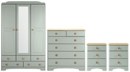 e21e77eec45652a3b13cd17682465928ff3c691fd10f43031cb7065b1202c617.jpg An Image of Argos Home Nordic 4 Piece 3 Door Wardrobe Set - Grey