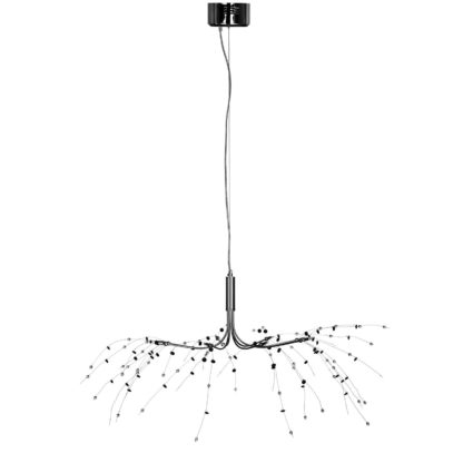 fbeb9f29c6bac2aa0f8a5b37ccb87f08f12233c10d542059ee293325b5b1afd3.jpg An Image of Black and Clear 8 Light Ceiling Light