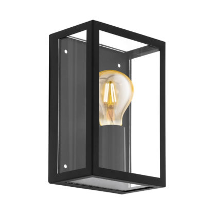 fed836e9eaaa3f0cb66b0635d0ca704c88f0d997668867550493f3b0703b2add.jpg An Image of Eglo Alamonte 1 Outdoor Wall Light - Black