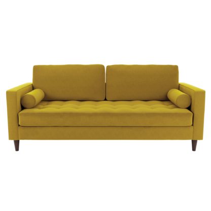 015b8cdc66e10b5de01ae09e8549ad304135ccf0fbef2038e50a2a20a7f6f16f.jpg An Image of Zoe Velvet 3 Seater Sofa Luxe Navy