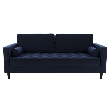 0d59dd2e221fd8fba7bea05ed96c010c6daf1198d18f32efa5a1dc0f5f368198.jpg An Image of Zoe Velvet 3 Seater Sofa Luxe Navy