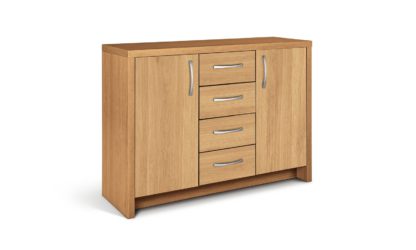 1b6569f59b3c83b269ad6637bd9af9a1e0324af2e6aa8197449f1c8d228e3304.jpg An Image of Habitat Venice 2 Door 4 Drawer Sideboard - Oak Effect