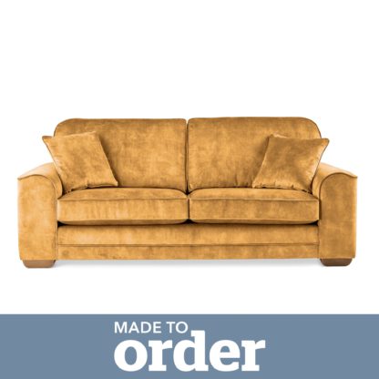 1bc50d96c0812e16f6e79547c870c3bef226f5a599d2fa7f9d02b002967bc38e.jpg An Image of Morello 3 Seater Sofa Slub Velvet Slub Velvet Forest Green