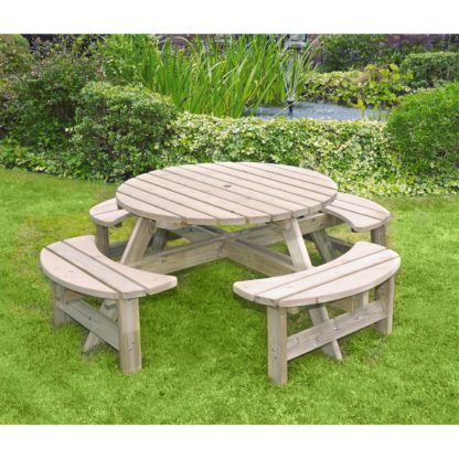 1f7658bee735e313521c7a1fe82250cd03df60d83aed2ea6bd9f58c8300f101d.jpg An Image of Anchor Fast Milldale Round Picnic Bench FSC
