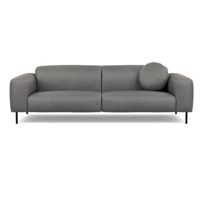 2e2d8181181f79d5d3048e7354dae5a634df1ae6b20fb0287768a7f83e91dc84.jpg An Image of Heal's Luna 4 Seater Sofa Luxury Leather Anthracite Black Feet
