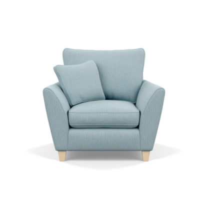 31961613fd65c0d9afd4466ff4bff0e17612e0944baca45d43a3185da84dcb94.jpg An Image of Heal's Torino Armchair Smart Linen Duck Egg Black Feet