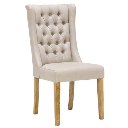 38b46c0676c5841afa6559b657af3a20f077a1e5e00fbc19374486ee6e7bf350.jpg An Image of Kipling Fabric Dining Chair, Cream and Oak