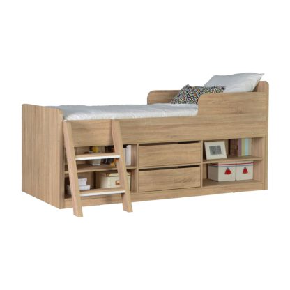 3aa7c2b7ab2e3b4b61036e9c0aa61347edd066681081a4d2c7b85159df40ae98.jpg An Image of Felix Oak Low Sleeper Bed Natural