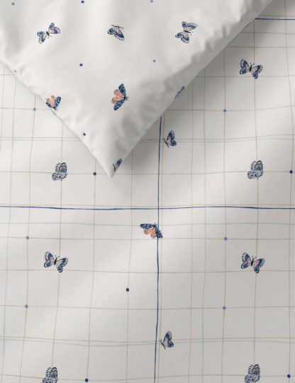 49c56f13463a7c3fc6b750a891f47bfd7445ccb806bcefb5d69cba4e6e8f0148-6.jpg An Image of M&S Pure Cotton Butterfly Bedding Set