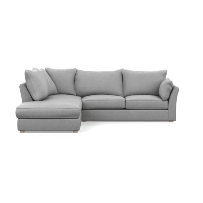 4f49107eb937384f2959da3476d095d37da673e63ce560ff5a3e274c2717745b.jpg An Image of Heal's Tailor Left Hand Facing Corner Sofa Waffle Weave Oatmeal Natural Feet