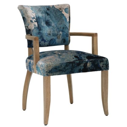 51d03ae833a1c7d8898df0cd1b1e349339cee822efa8401644384fff4f94ffad.jpg An Image of Timothy Oulton Mimi Dining Chair with Arms, Faded and Degraded Melting Paisley