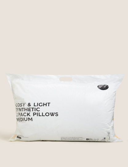 5c56f7e61039091295dce7390e099d342e14f62bc5a2296400c4394d9c9becdb.jpg An Image of M&S 2 Pack Cosy & Light Medium Pillows