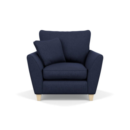 6013b79a763f8868ba63ed2e04aa37b05887b737aef64560b3bd75feaeb83c53.jpg An Image of Heal's Torino Armchair Smart Linen Duck Egg Black Feet