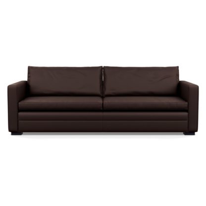 64efcc6dc8e9e5dcde40f001df03d8be6e11dd9992c0f337499f0e8ab7679ff0-1.jpg An Image of Heal's Palermo 5 Seater Sofa Leather Grain Chocolate 066 Black Feet