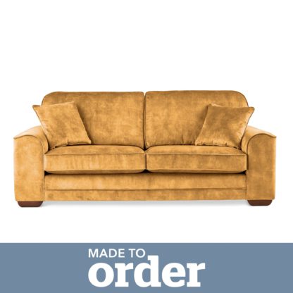 6720e1ee759a102352f56c67a39283aef8cbbf6dd4b3a05efef292843ebda70e.jpg An Image of Morello 3 Seater Sofa Slub Velvet Slub Velvet Forest Green