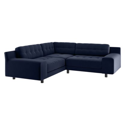 68ccc29a4ae21297887fc2614fb013dd2e51b1cc023c07a94e827e79775e06c6.jpg An Image of Habitat Hendricks Right Corner Velvet Chaise - Navy Blue