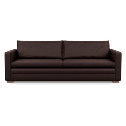 6a55b5d8fd91062692e2de068d403b2ee7af00a42941ec81ba5963df6b03276c-1.jpg An Image of Heal's Palermo 5 Seater Sofa Leather Grain Chocolate 066 Black Feet