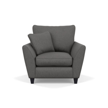 6aa0b11c0029ae9bae9799e747bb1d9d6f97b88ef2c73d16d967944bf028e704.jpg An Image of Heal's Torino Armchair Smart Linen Duck Egg Black Feet