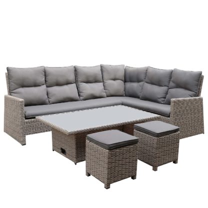 An Image of Mortimer Rattan Garden Corner Sofa Set