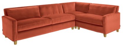 7068214b97844b8663c61d20b3e194da101cfeb777436115fcf3c8b9bfb25c46.jpg An Image of Habitat Chester Left Corner Velvet Sofa - Orange