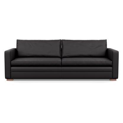 713c1bf0c06933ce00df2052b351f1ac494f7f77d4a656a2d8463d81e511ff86-1.jpg An Image of Heal's Palermo 5 Seater Sofa Leather Grain Chocolate 066 Black Feet