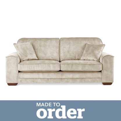 7faf3819160028cdbc9e3069e02e15da580632757364ff39d2a5717a30bf6a47.jpg An Image of Morello 3 Seater Sofa Slub Velvet Slub Velvet Forest Green
