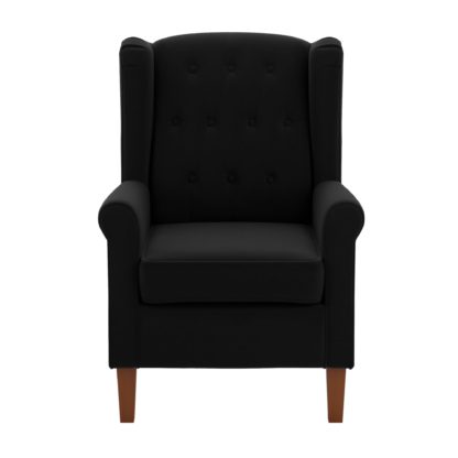 80409f246e2b1a28aa44f0134ae2243f27e17fa374481d9510abc01109dce5a1.jpg An Image of Oswald Button Back Velvet Armchair Grey