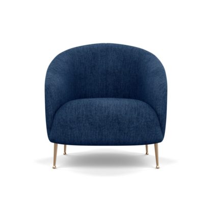 81930707b839aa8b933246ab21e0652d54f6f4abc5e869cfda6576c86a3d21b7.jpg An Image of Heal's Bloomsbury Armchair Brecon Charcoal Brass Feet