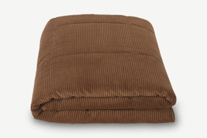 8eda4d041e1c1c4a3f760123062196b14af0b58e3c457187c9a03f4ffb90c55b.jpg An Image of Selky Corduroy Bedspread, 125 x 225cm, Dark Tan