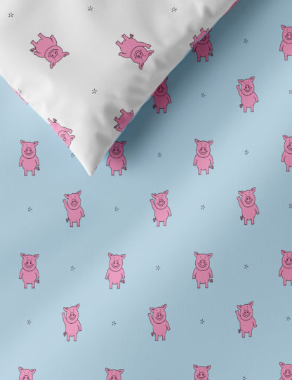 8f24ed7495dfaaee6b20ef8b81915f2203911ae4190338788a8f91e93a08cb4c.jpg An Image of M&S Cotton Mix Percy Pig™ Bedding Set