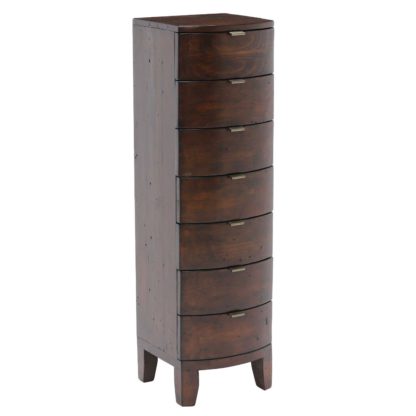 9576b3e8b063d9d47b0bde8e4149d9d20c85f0cf17db4417672acce3e911a0f2.jpg An Image of Navajos Reclaimed Wood 7 Drawer Tallboy, Chestnut