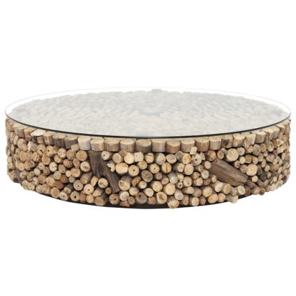 97b646b618f9d332926cf588ac88ba484d75404c7e85e072a5bc8d1c19d1c903.jpg An Image of Caspian Solace 120cm Driftwood and Glass Coffee Table