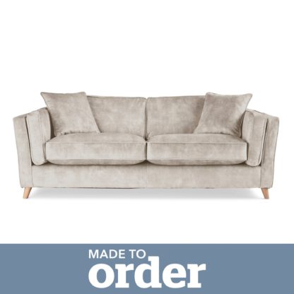 9db58862fd2fa20c2dcd6837a4b636f4bd0c2bea796cb1888433d541f3abfa37.jpg An Image of Arabella 3 Seater Sofa Slub Velvet Slub Velvet Forest Green