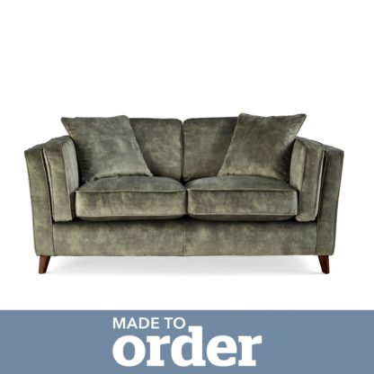 a0e4afb1bc790238e7cab3d754af9363e0374aa7ccce4999d5375400b32b8d6d.jpg An Image of Arabella 2 Seater Sofa Slub Velvet Slub Velvet Forest Green