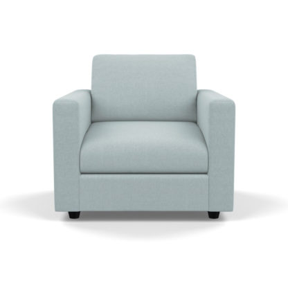 a5ec1e20036cb727365617a59272e630717f41bd587799697bf70b2ddc64e4d4-1.jpg An Image of Heal's Nimbus II Armchair Brushed Cotton Cadet Black Feet