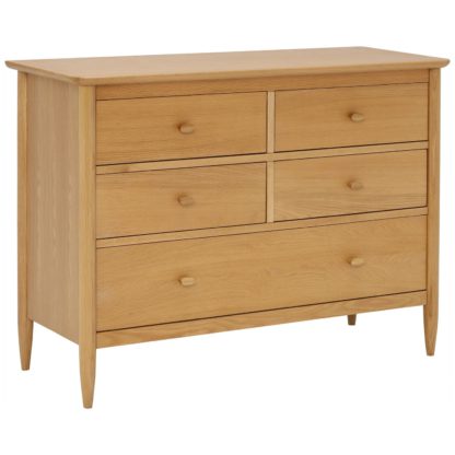 ac581cb761eccdaef5bb91e832f183fc6f97b4ee2c425fc9d1bdffa943f51d9e.jpg An Image of Ercol Teramo 5 Drawer Wide Chest, Oak