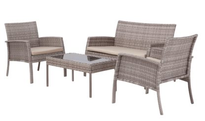 af8207ff3ad7896c6a6ef5196ec4c1b74a19f42f73e4228478a2c9c70ffc253b.jpg An Image of Argos Home Lucia 4 Seater Rattan Effect Sofa Set - Grey