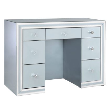 bae58fd9a30d0fb20ee5b2893d362c852d9f8d0cd99254ed1118e51d586866da.jpg An Image of Quartz 7 Drawer Dressing Table, Grey Glass and Mirror